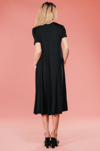 Black Midi Tee Dress,Women - Apparel - Dresses