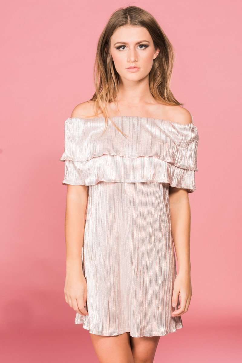 hint of blush off the shoulder dress Blush Off The Shoulder Dress – Haute Attitude