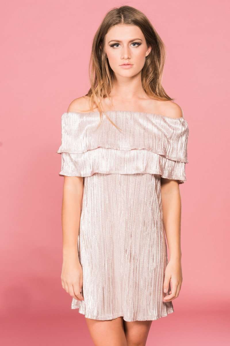 Blush Off The Shoulder Dress,Womem - Apparel - Dresses