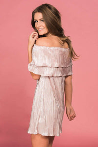 Blush Off The Shoulder Dress,Womem - Apparel - Dresses