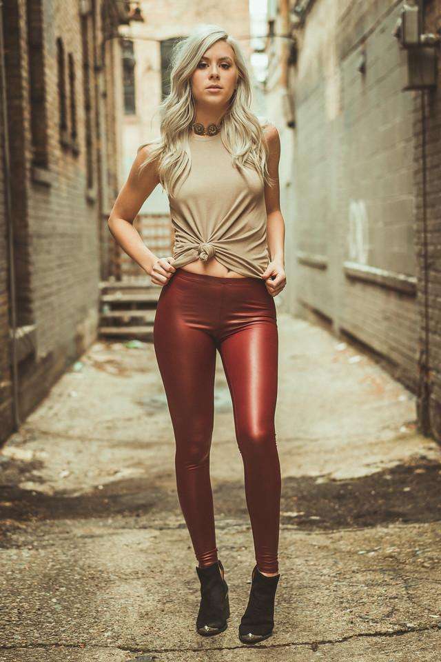 Burgundy Vegan Leather Leggings – Haute Attitude