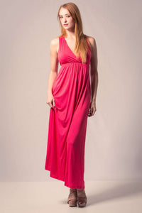 Coral Racerback Maxi,Dresses