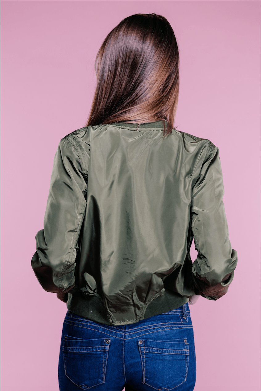 Ellie Lace Up Bomber Jacket,Outerwear