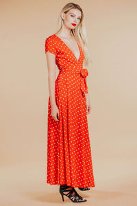 Alana Red Polka Dot Maxi Dress,Women - Apparel - Dresses