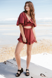 Paige Ruffle Romper,Rompers
