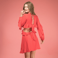 Red Ruffle Dress,Women - Apparel - Dresses