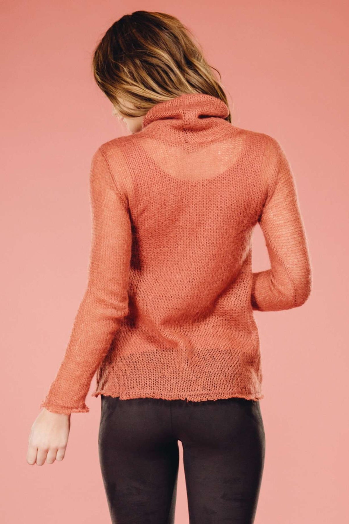 Rose Turtle Neck Top,Sweater