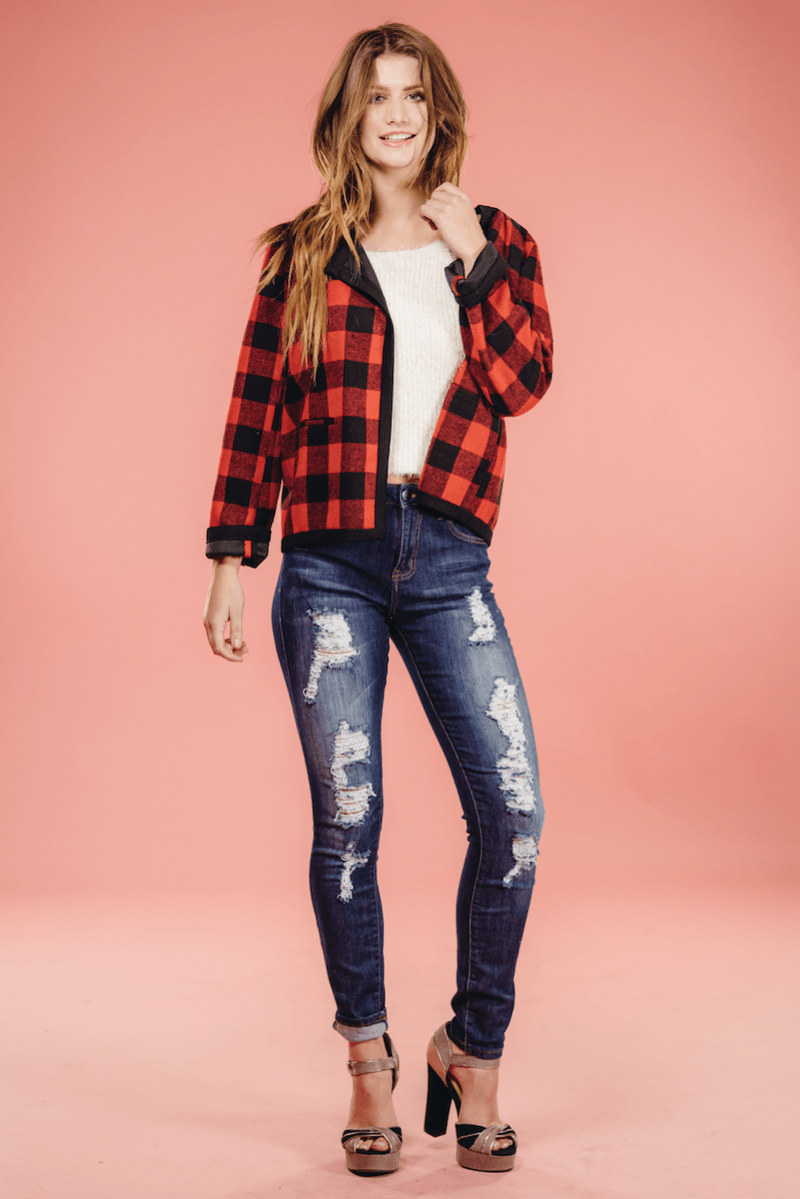 Stephanie Plaid Jacket,Outerwear